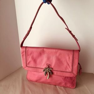 Juicy Couture Palm Tree Charm Pink Leather Shoulder Bag